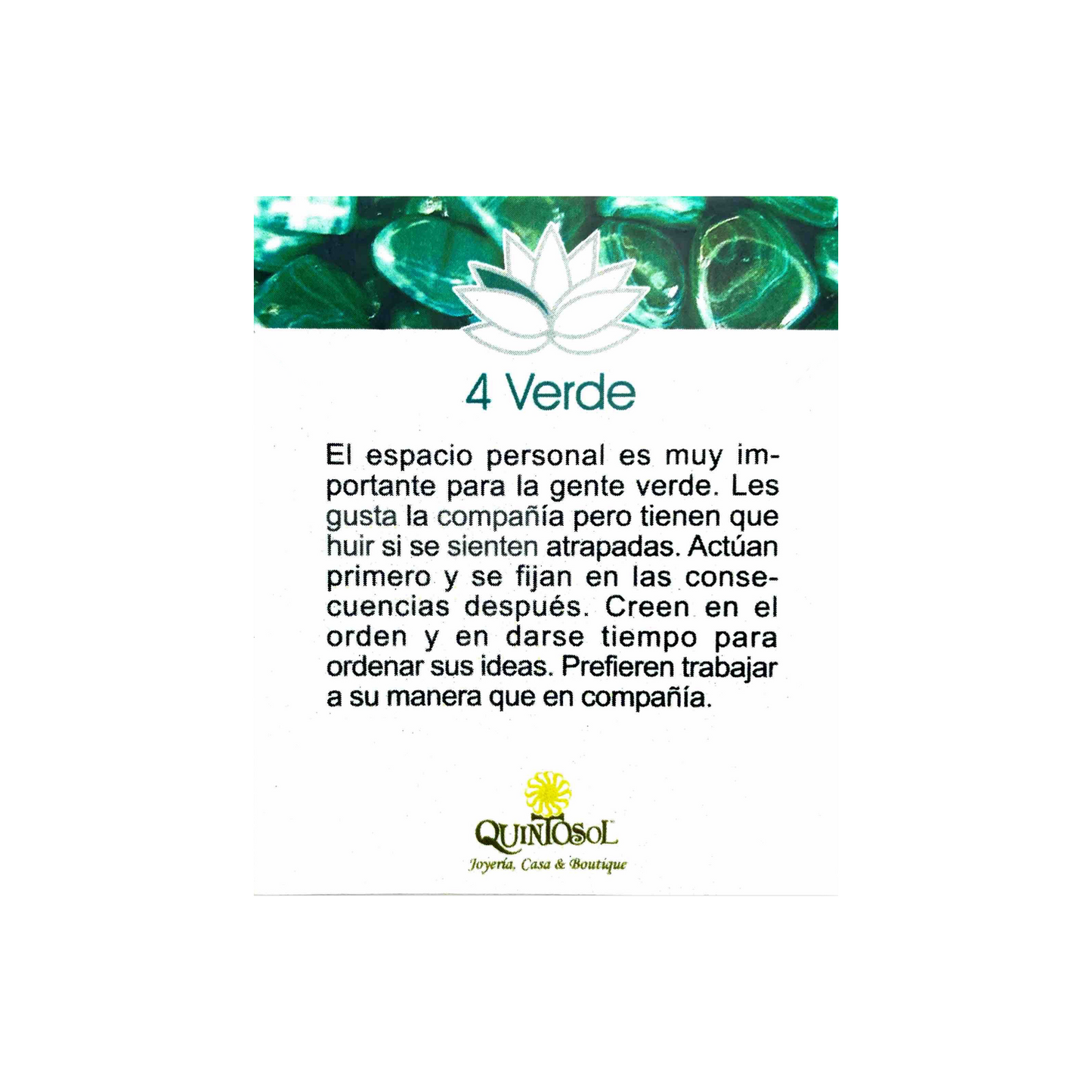 Pulsera Numerología 4 Verde