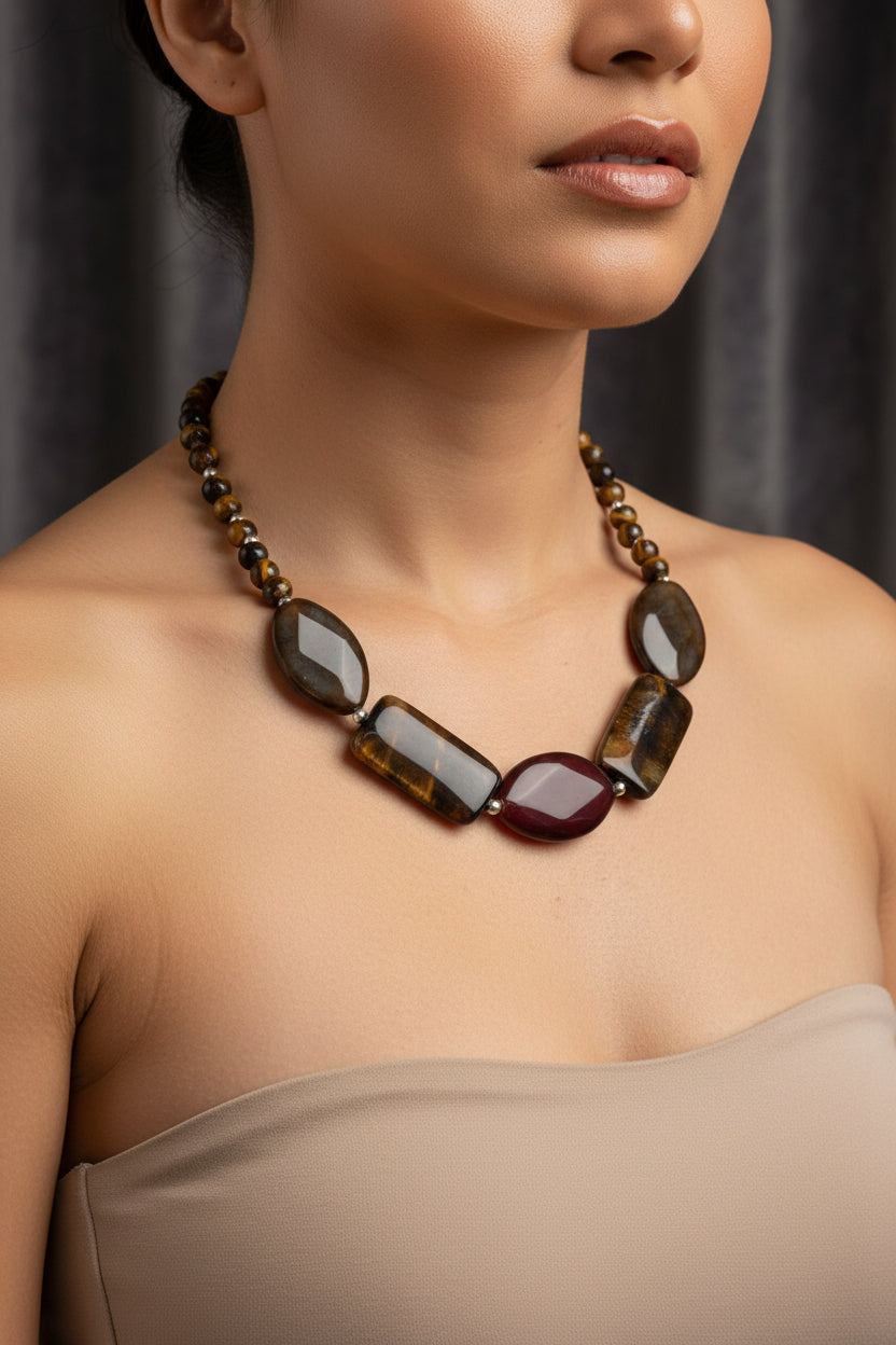 COLLAR OJO DE TIGRE-AGATA