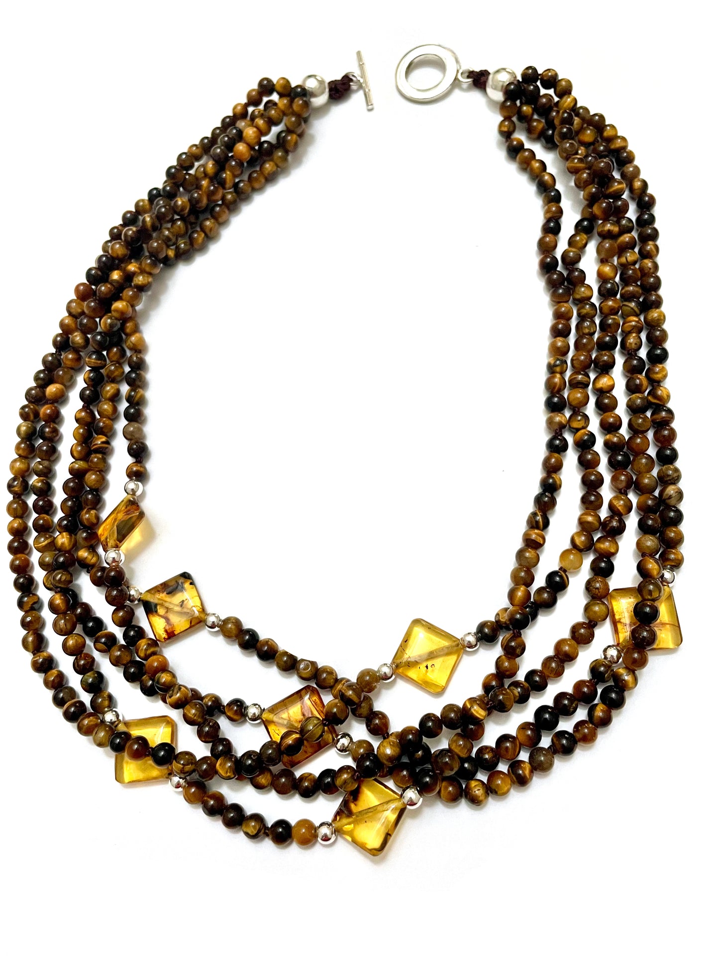 Collar 5 hilos Ojo de Tigre