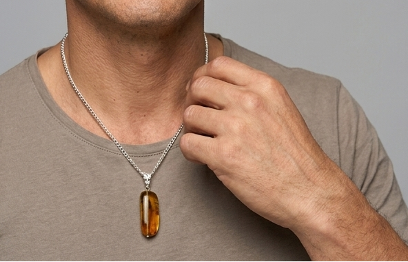 CADENA CON Dije Natural Ambar