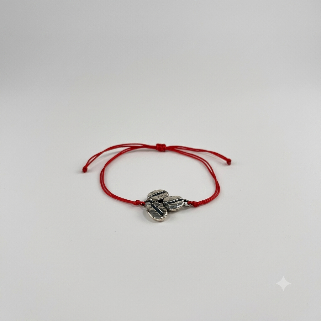 Pulsera 3 Granos Café Cordón