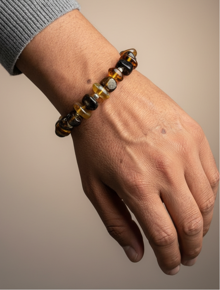 Amber Chip Bracelet T-Clasp