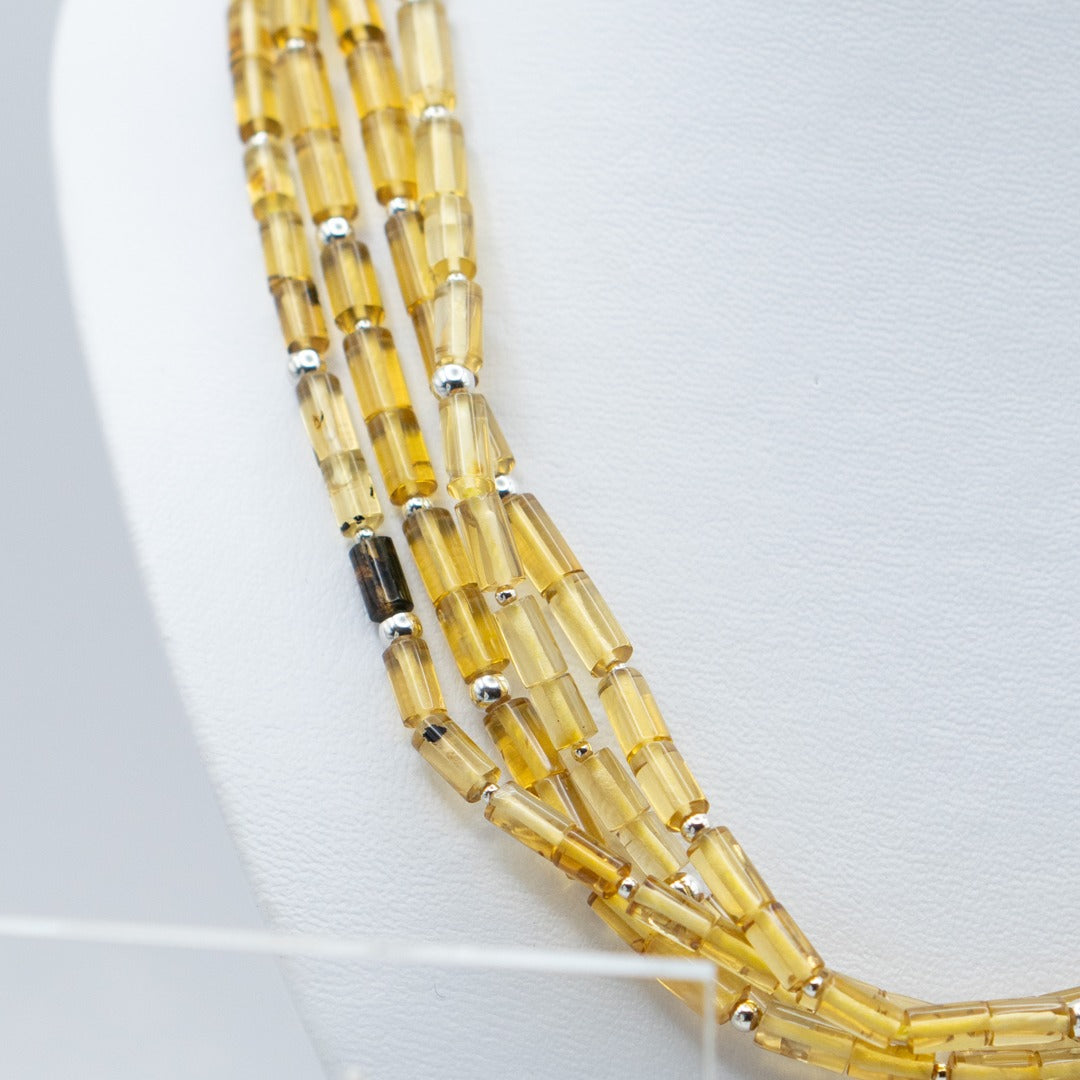 Collar Tubos Ámbar