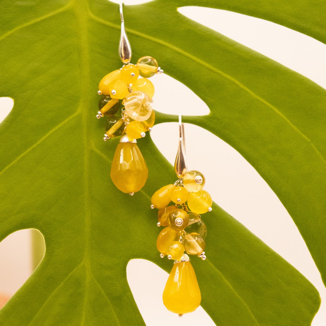 Arete Racimo Amarillo