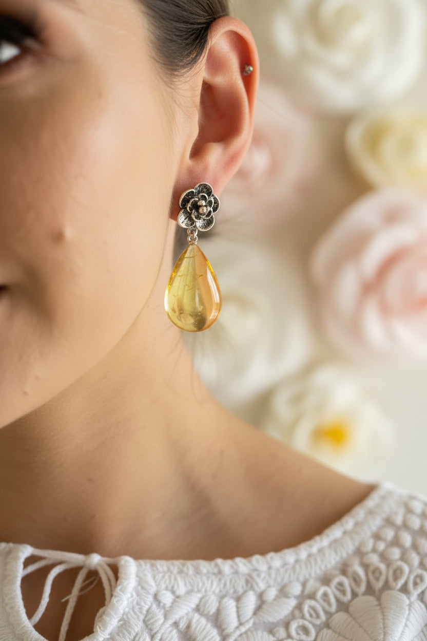 Arete camelia almendra