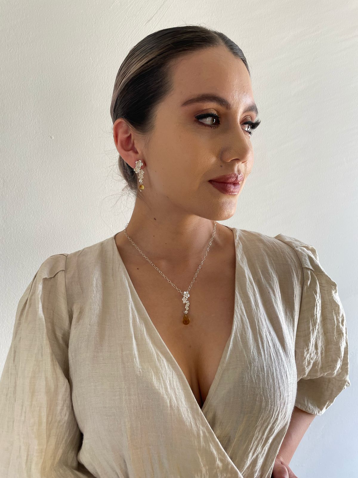 Collar cadena cerezo ambar