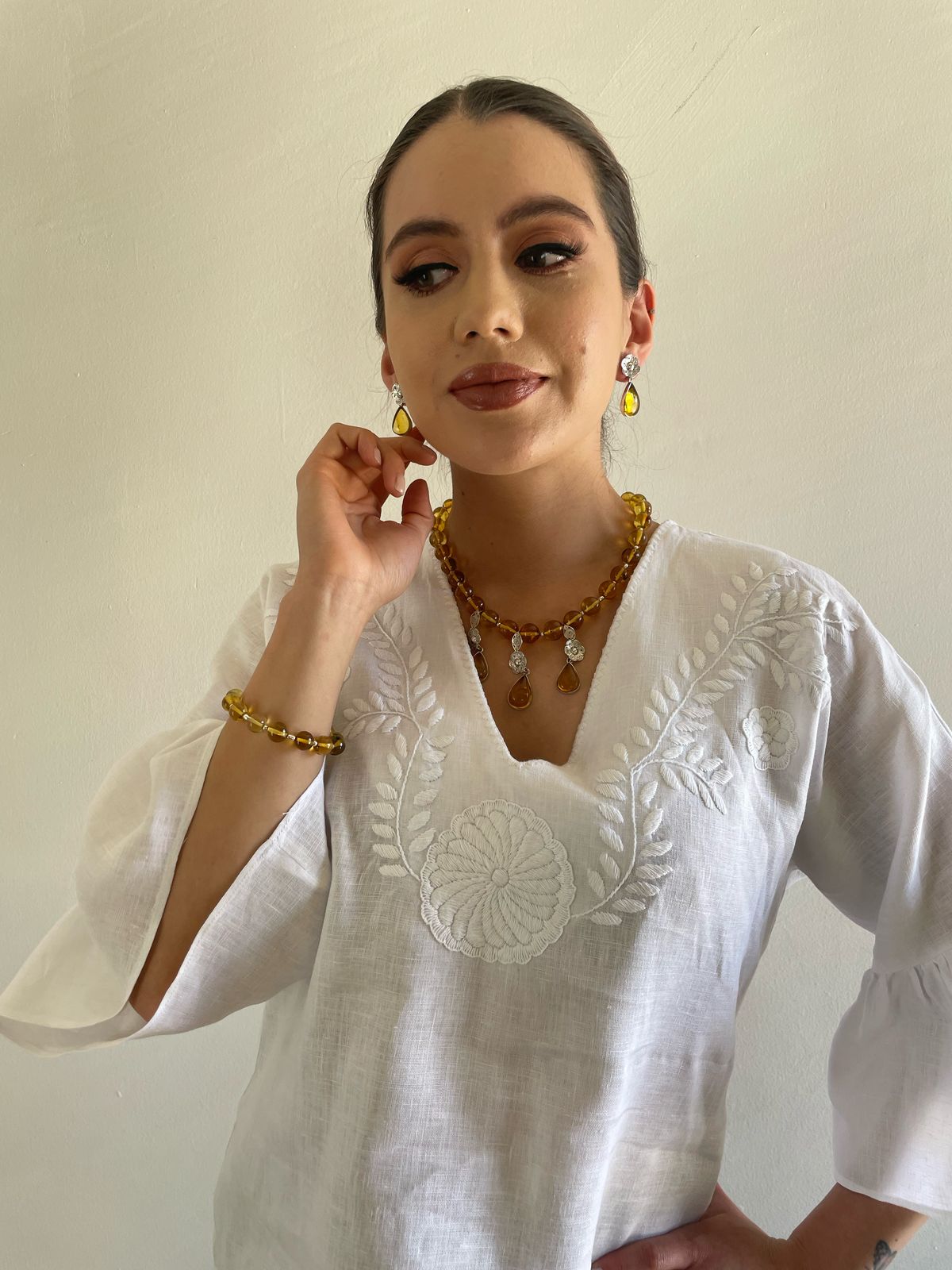 Collar 3 flores gota gordita