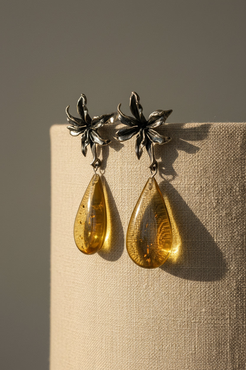 Arete Lily Almendra Ámbar