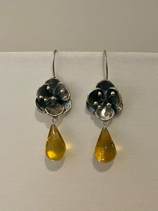 Arete Rosa Gota Ámbar