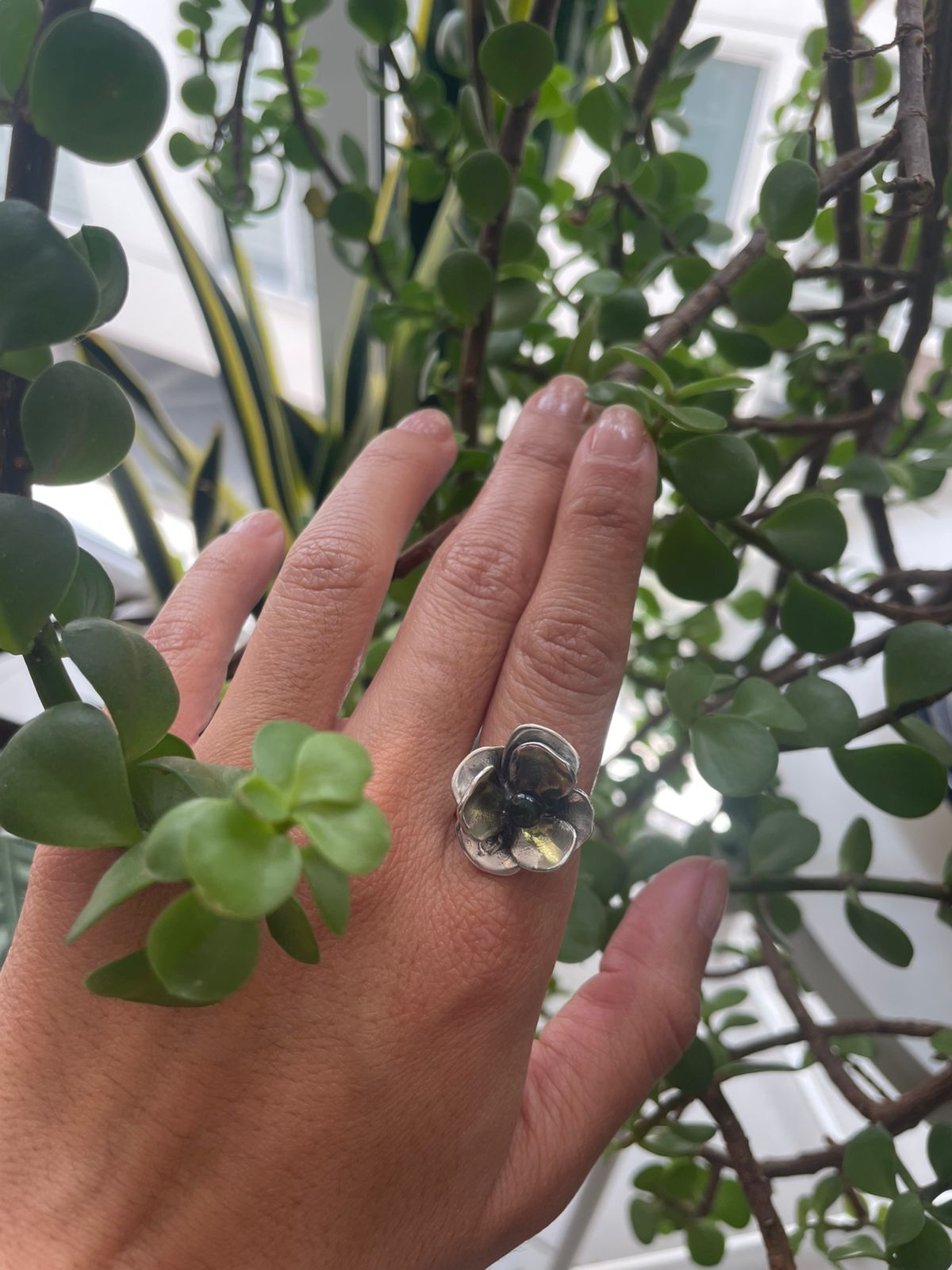 Anillo Hortensia Plata