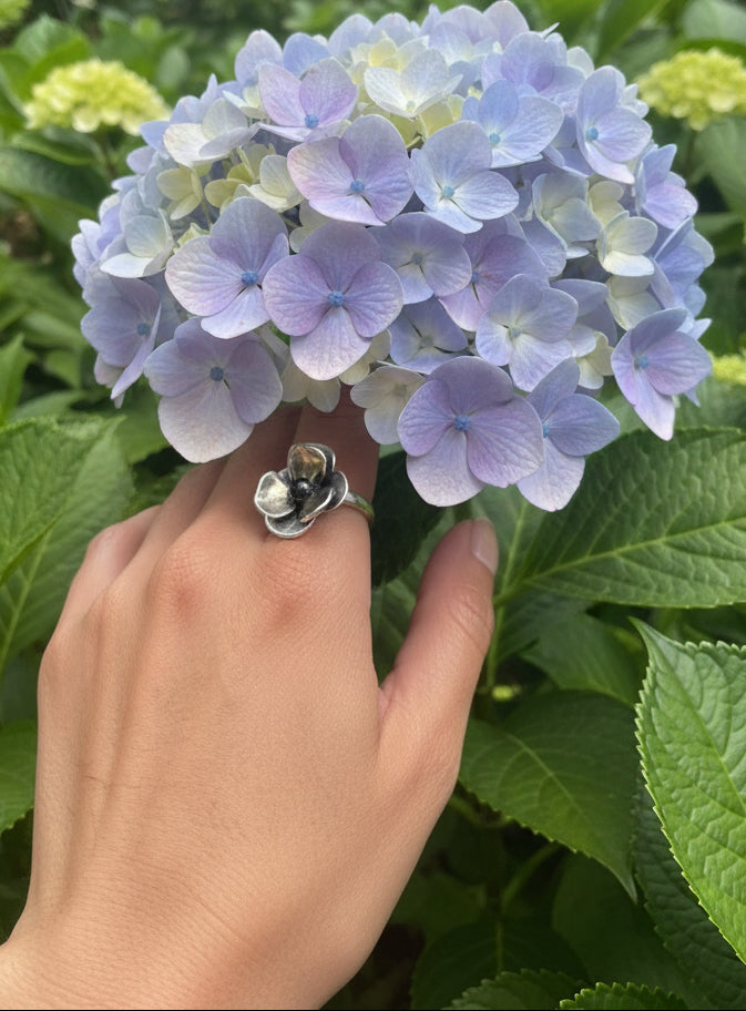Anillo Hortensia Plata