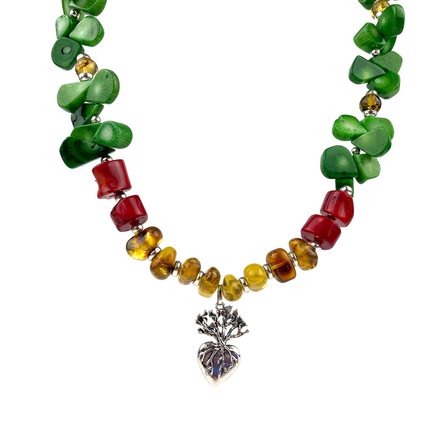 Collar howlita verde ambar