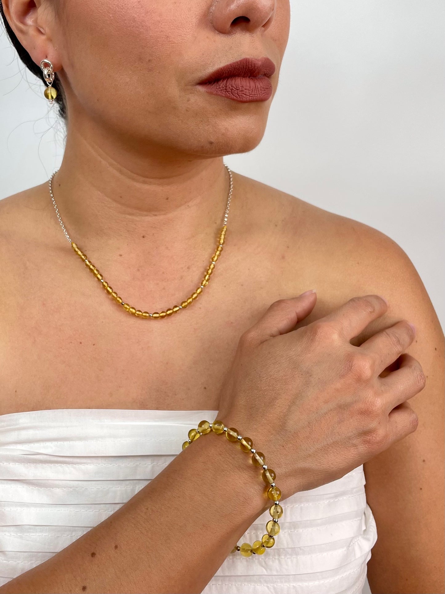 PULSERA ELASTICA ESFERAS PLATA