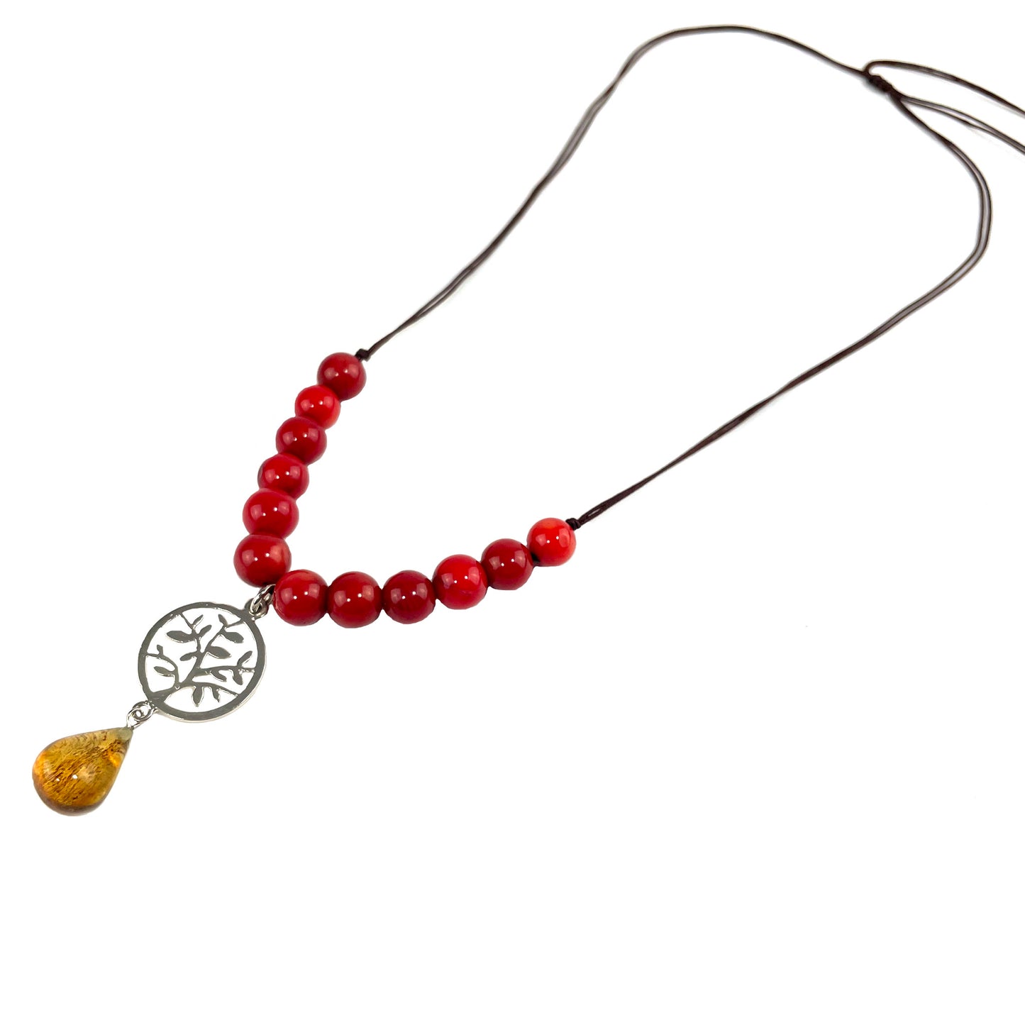 Collar Houlita Árbol Café Gota