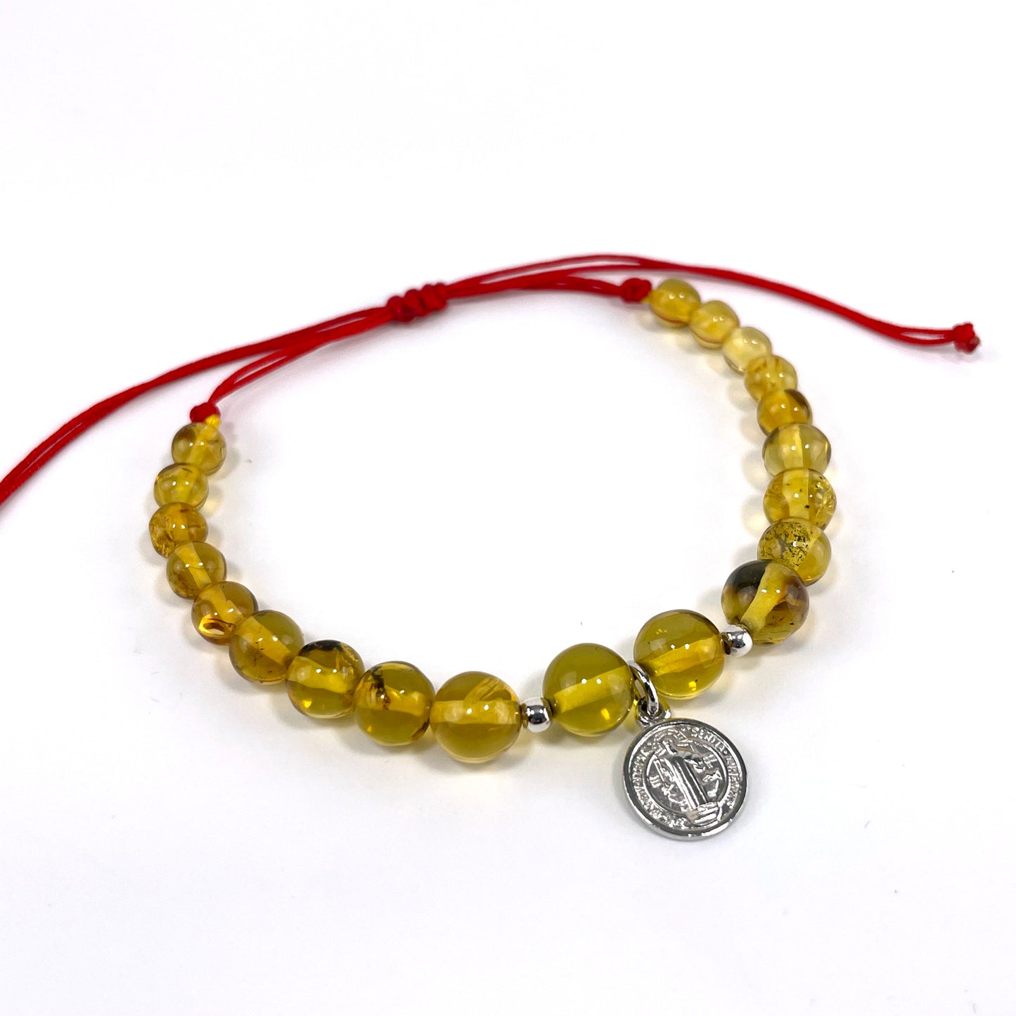 Pulsera San Benito Bolitas Ambar Ajustable