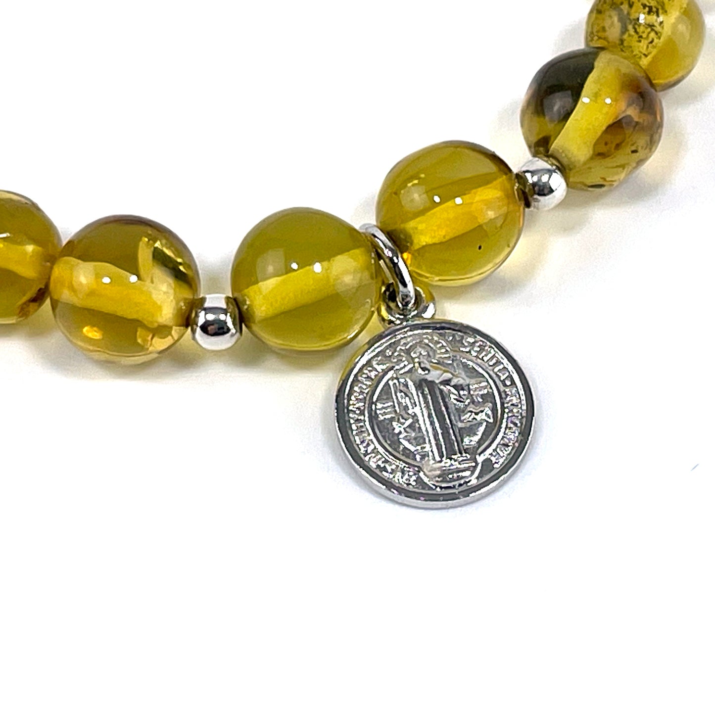 Pulsera San Benito Bolitas Ambar Ajustable