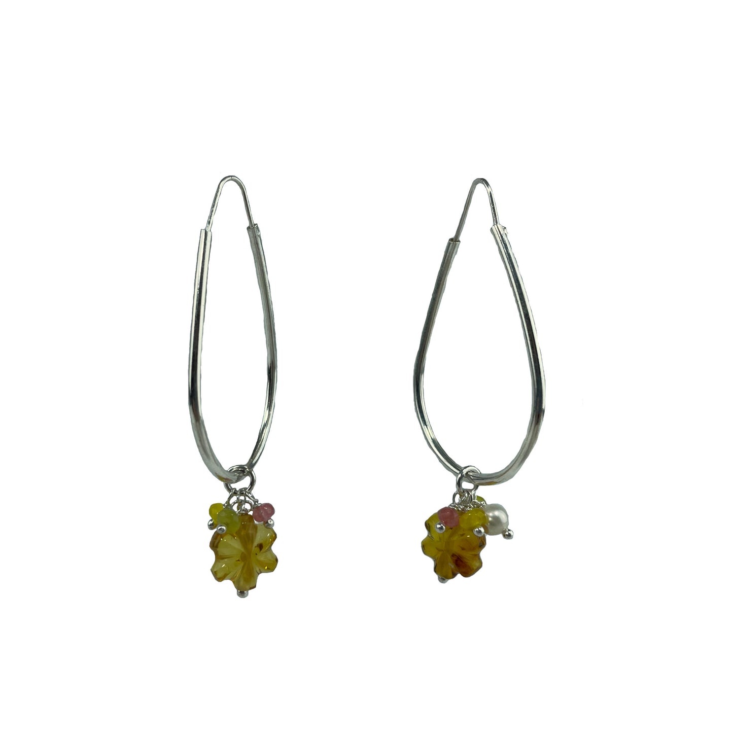 ARETE OVALO CANDY FLOR AMBAR