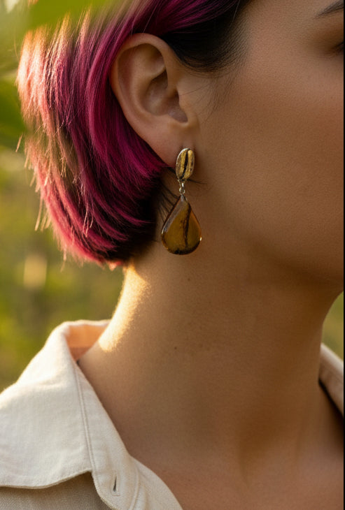 Aretes Café Grande Almendra