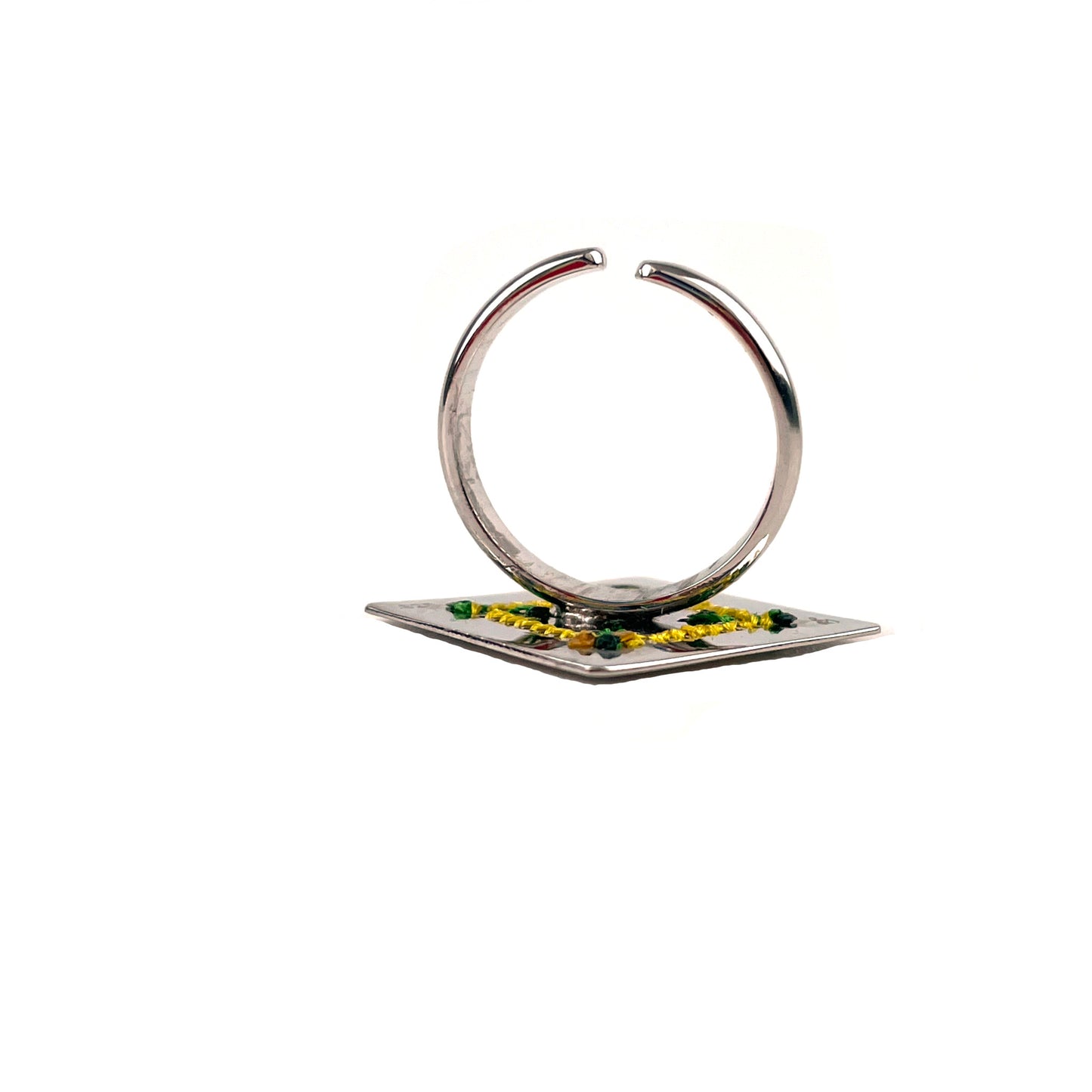 Anillo cuadro amarillo