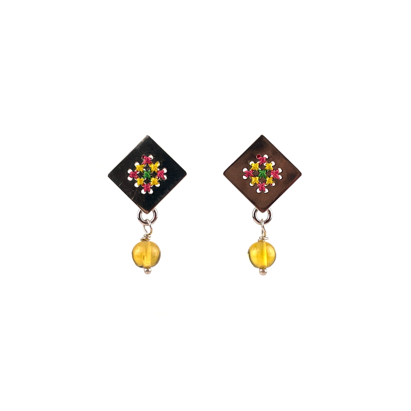 Arete Rombo rosa bolita