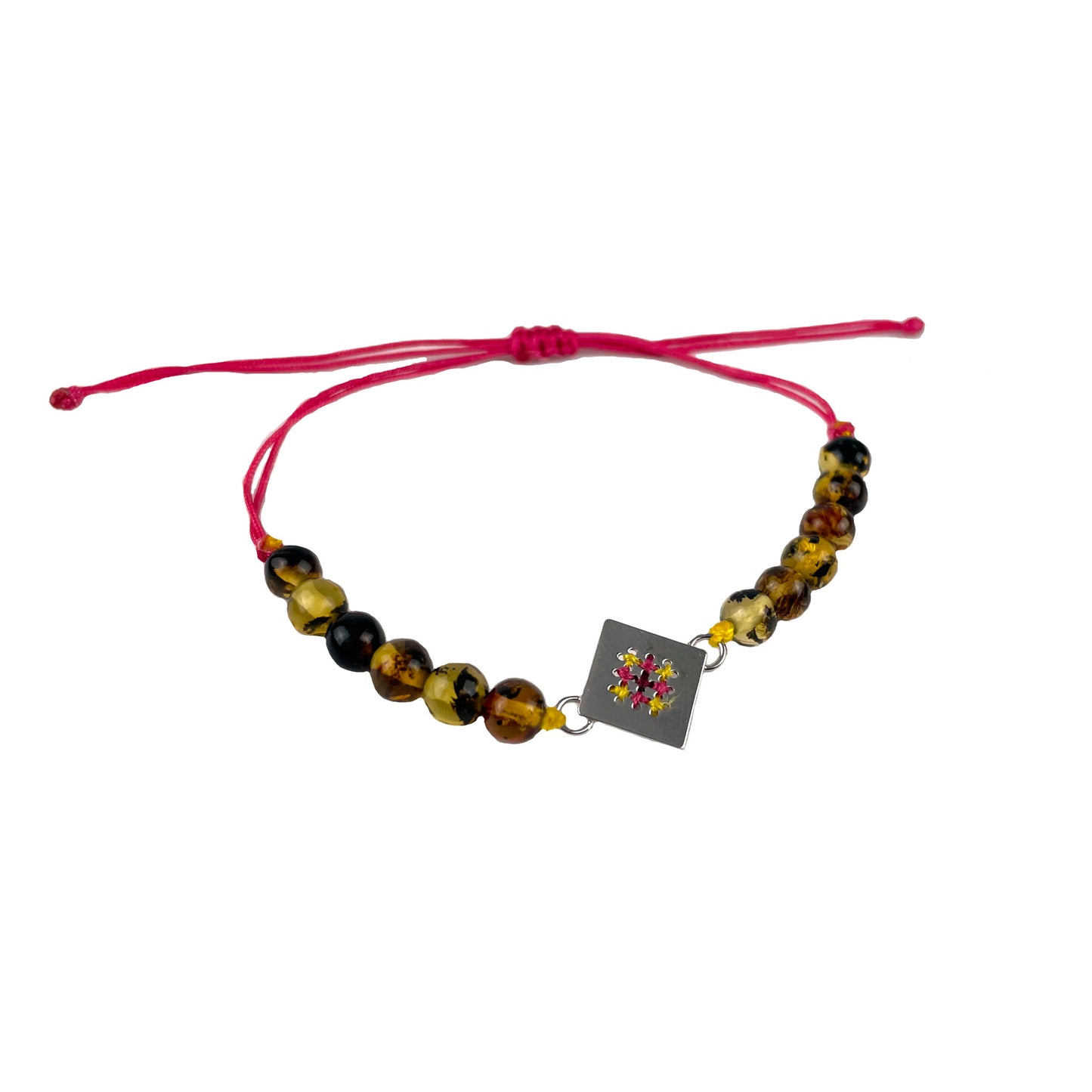 Pulsera fiusha bolitas rombo