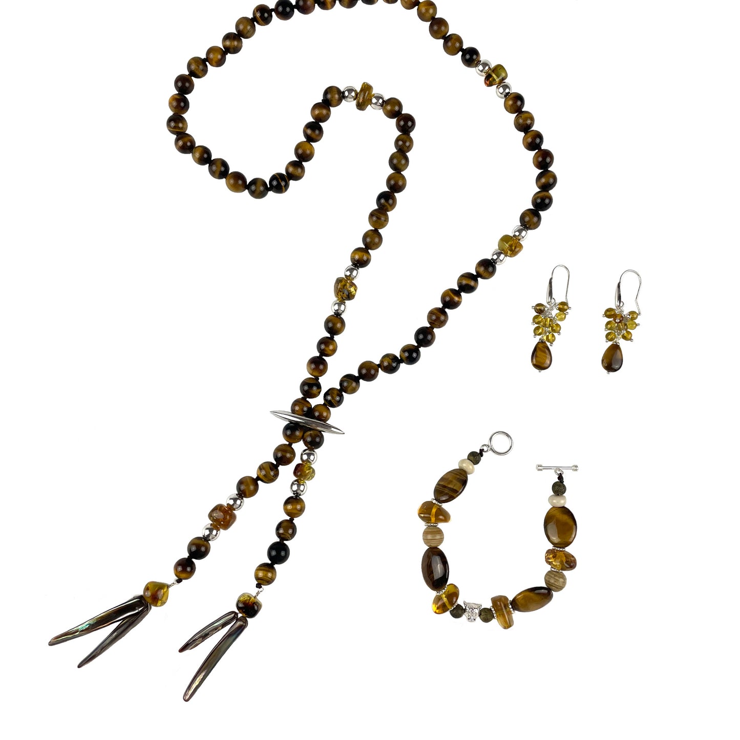 Aretes Ojo de Tigre Esferitas