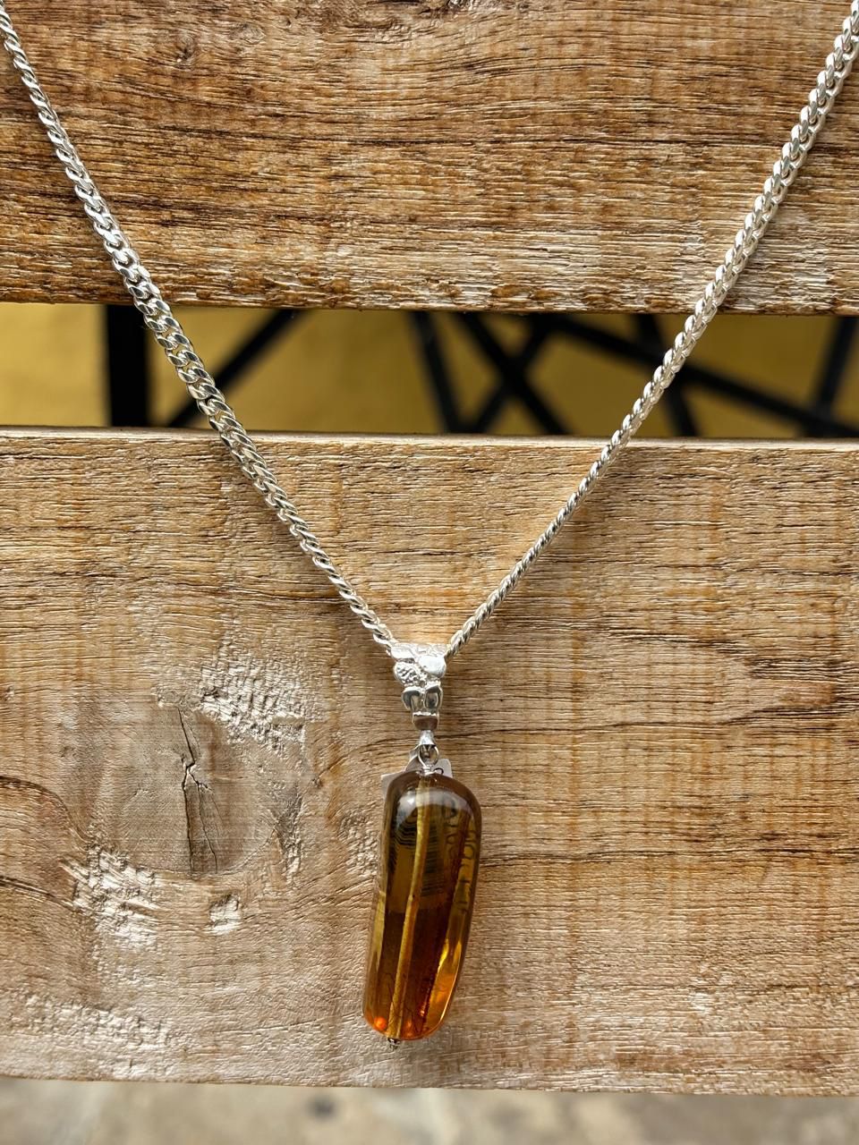 CADENA CON Dije Natural Ambar