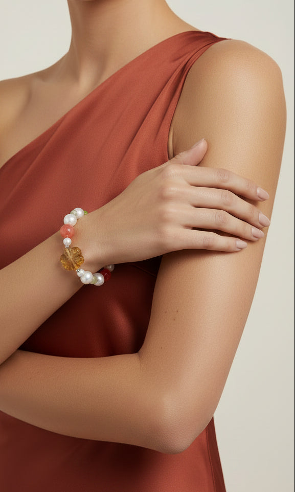PULSERA FLOR AMBAR CANDY