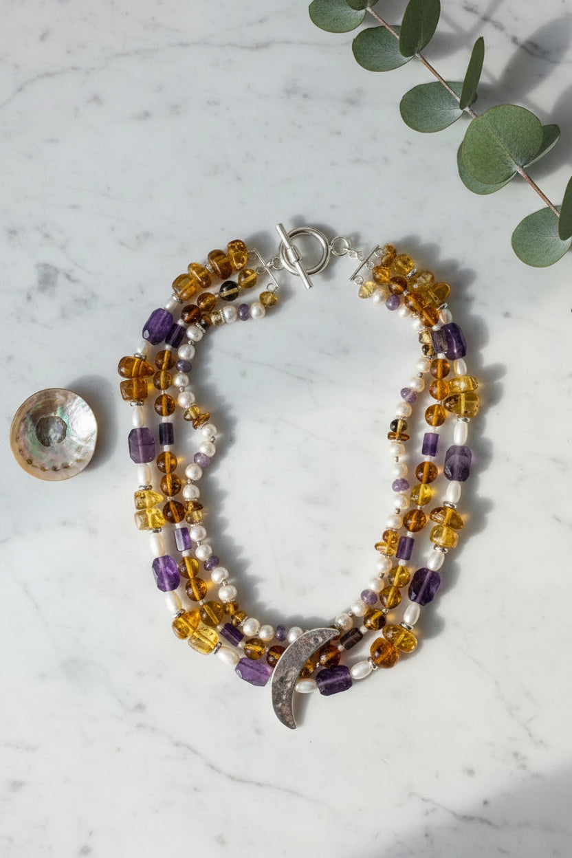 COLLAR LUNA PERLA-AMBAR