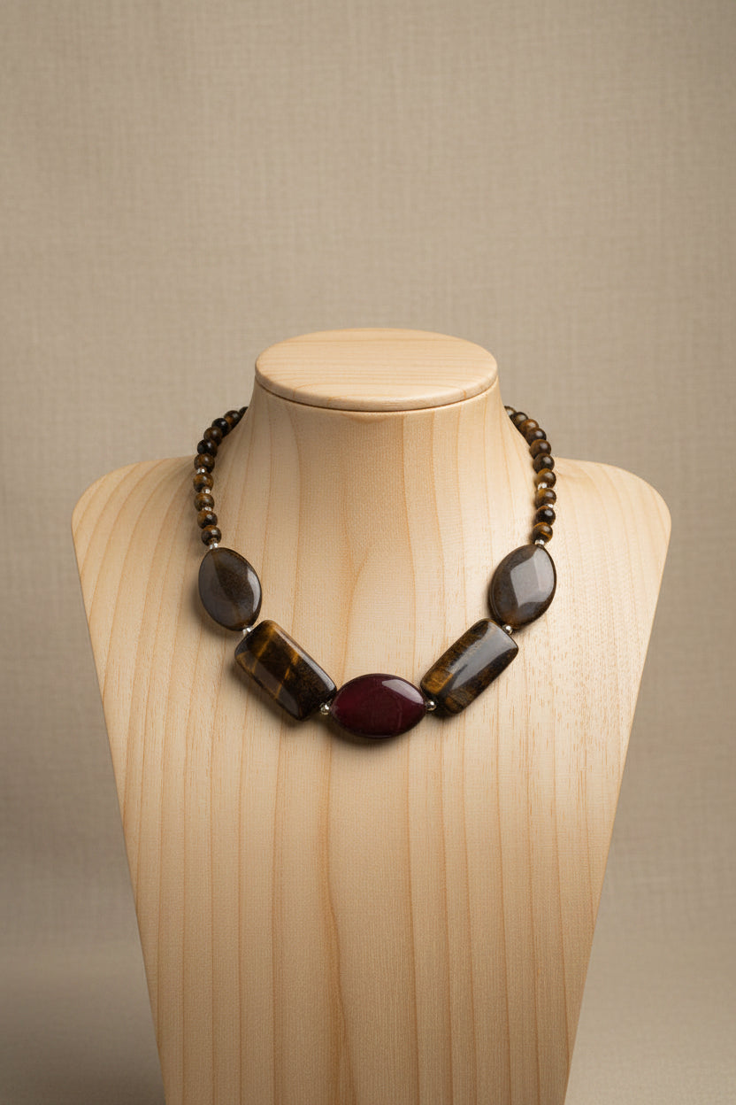 COLLAR OJO DE TIGRE-AGATA