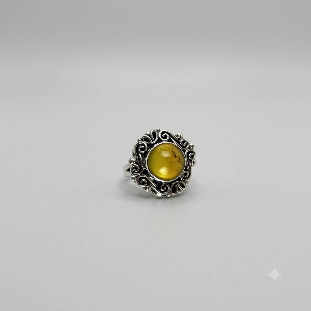 ANILLO BARROCO AMBAR CIRCULAR