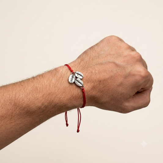 Pulsera 3 Granos Café Cordón