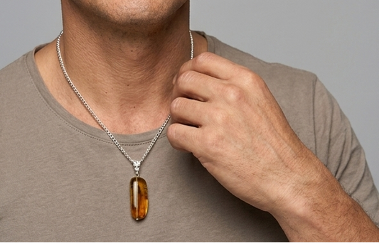 CADENA CON Dije Natural Ambar