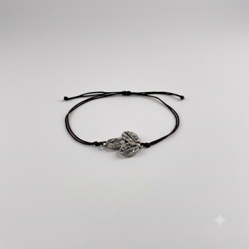 Pulsera 3 Granos Café Cordón