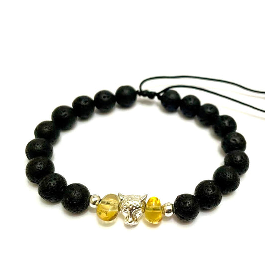 Pulsera Jaguar piedra volcánica