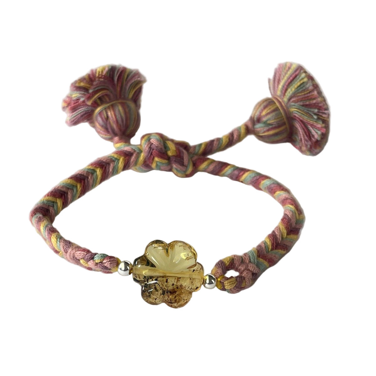Pulsera Ámbar Flor Borlas