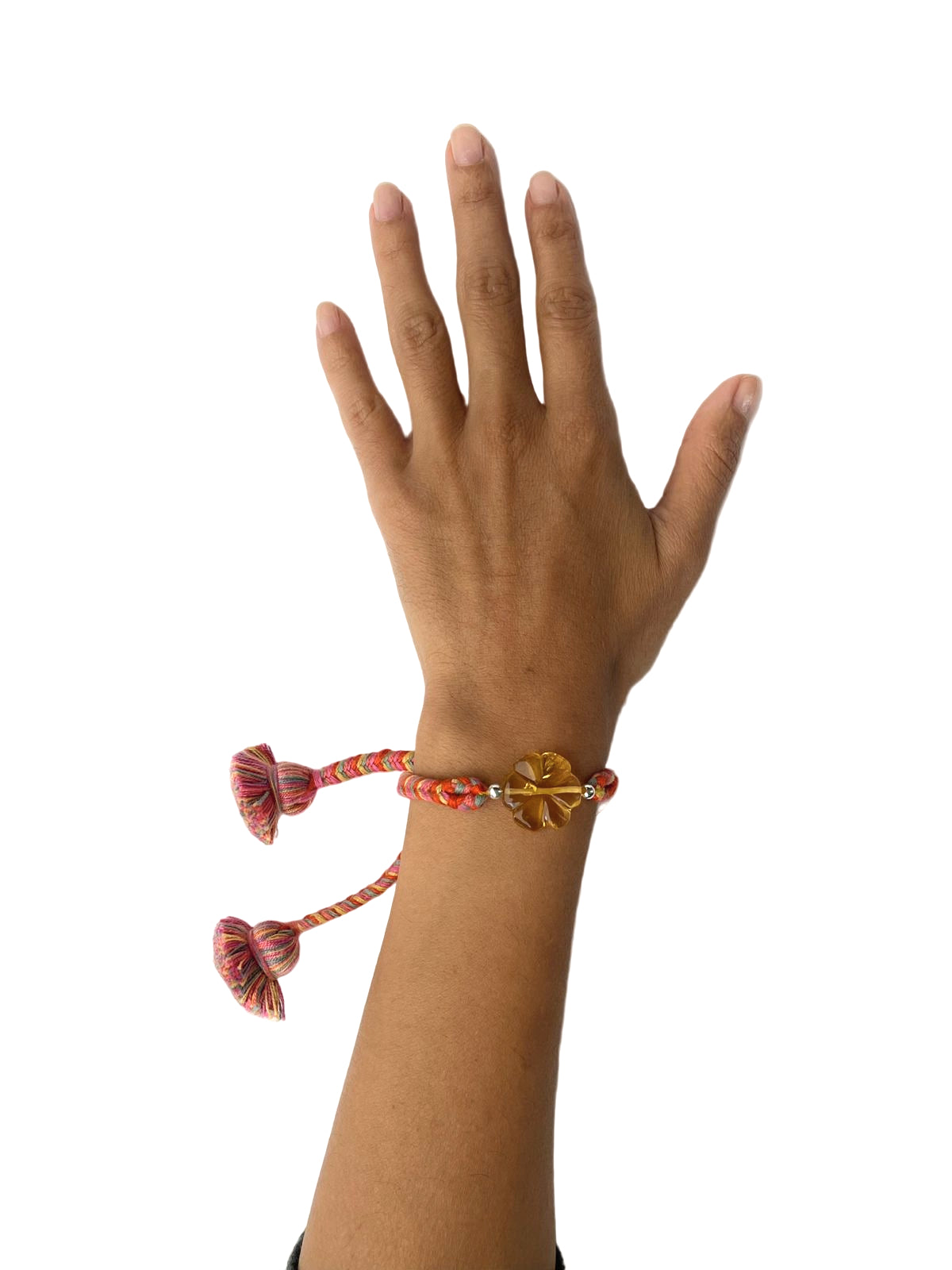 Pulsera Ámbar Flor Borlas