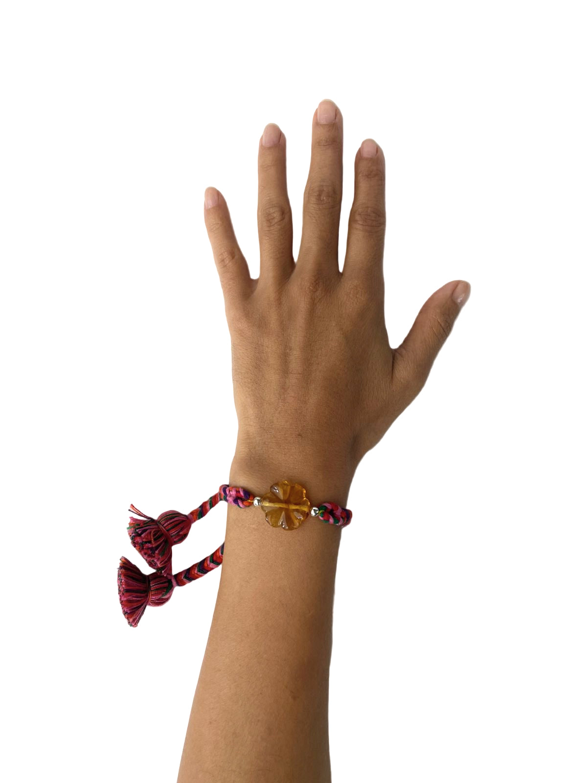 Pulsera Ámbar Flor Borlas