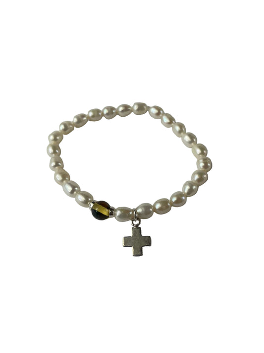 Pulsera Perla Cruz