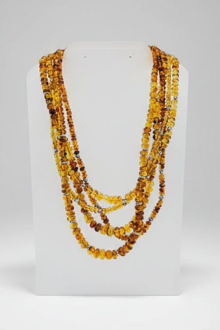COLLAR 5 HILOS AMBAR DONA
