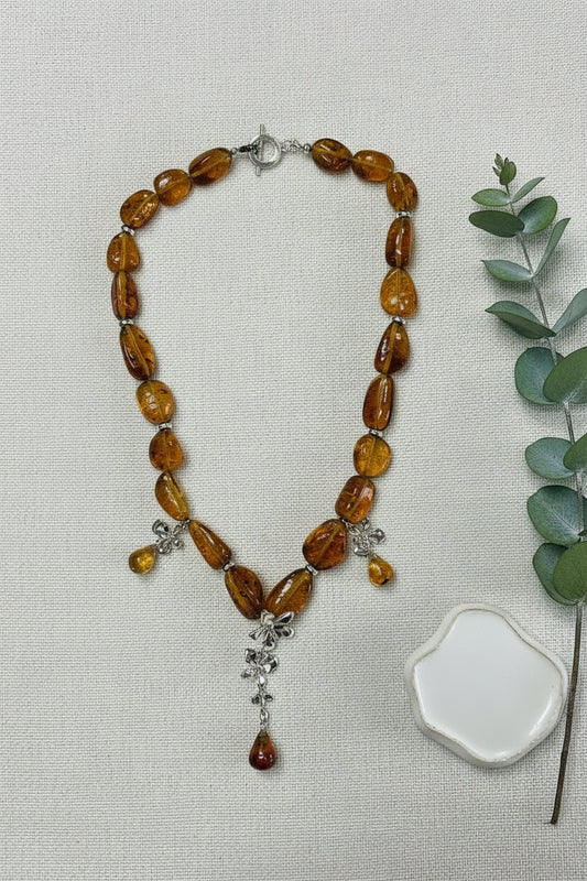 Collar ambar 3 flores