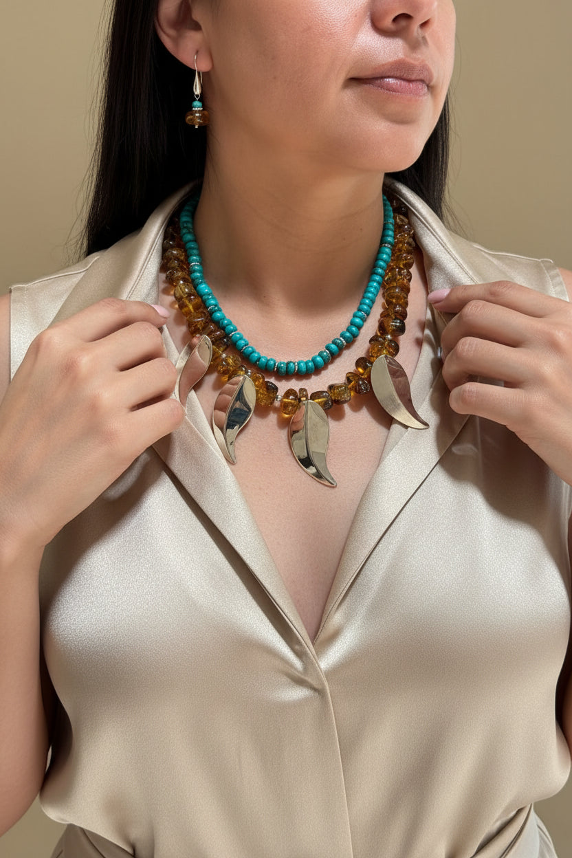 TURQUOISE LEAF CHIP SET