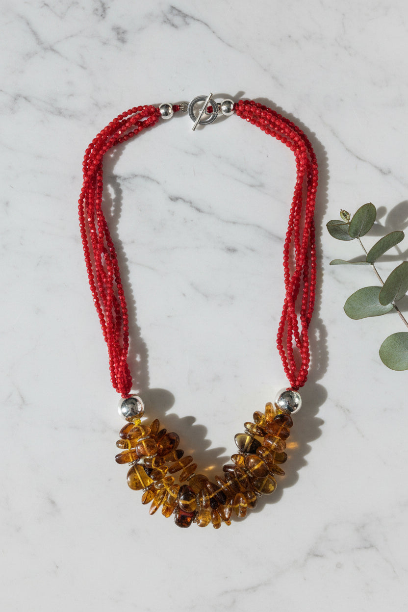 COLLAR 6 HILOS HOULITA AMBAR