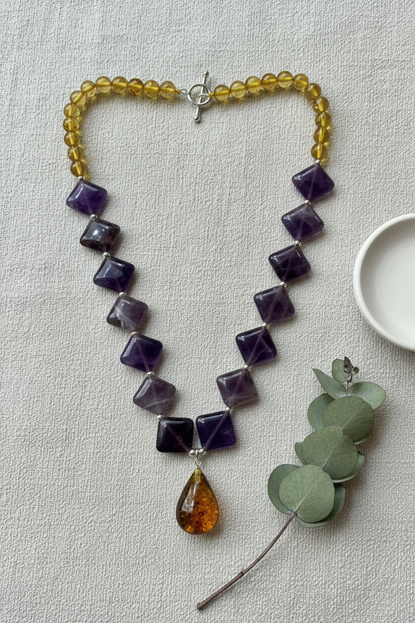 AMETHYST ALMOND NECKLACE