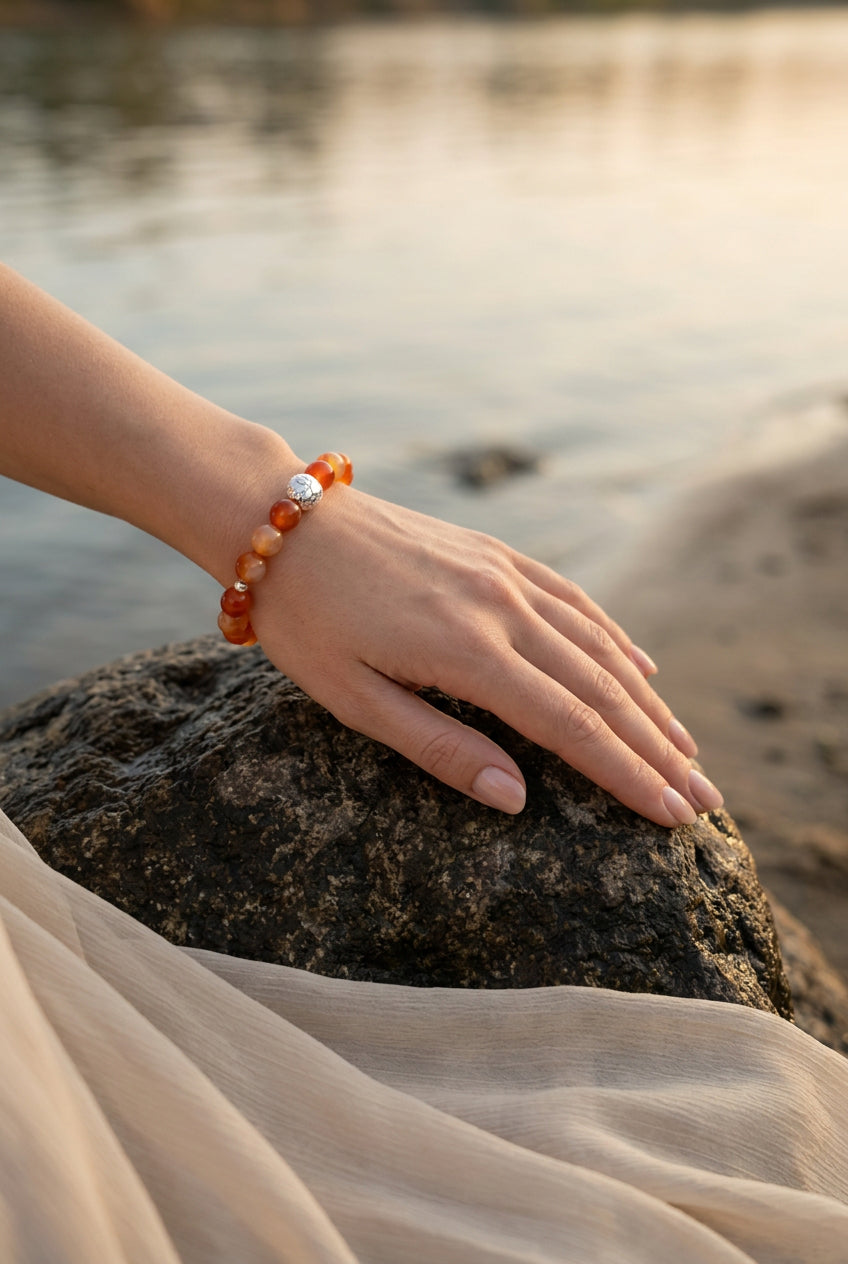 PULSERA CORNALINA GLOBO