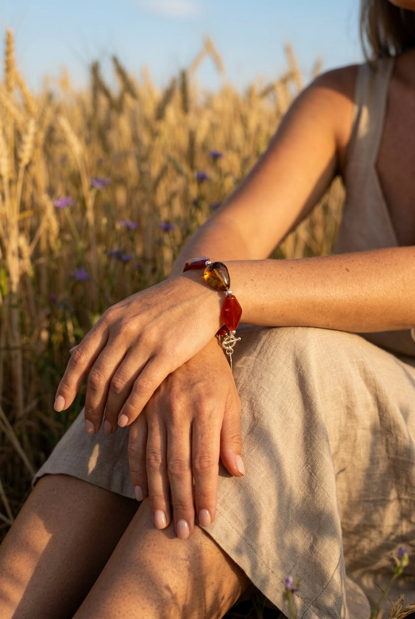 PULSERA CORNALINA AMBAR