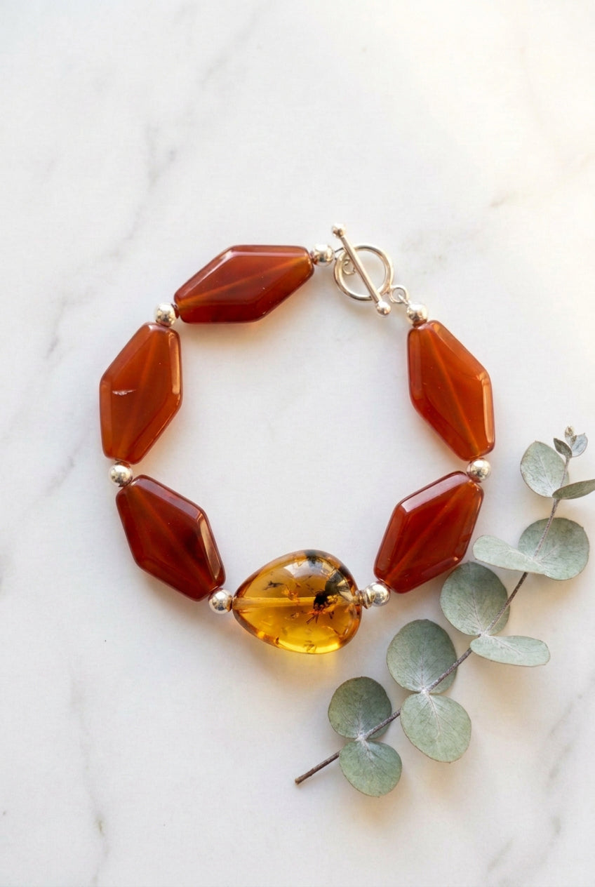 PULSERA CORNALINA AMBAR